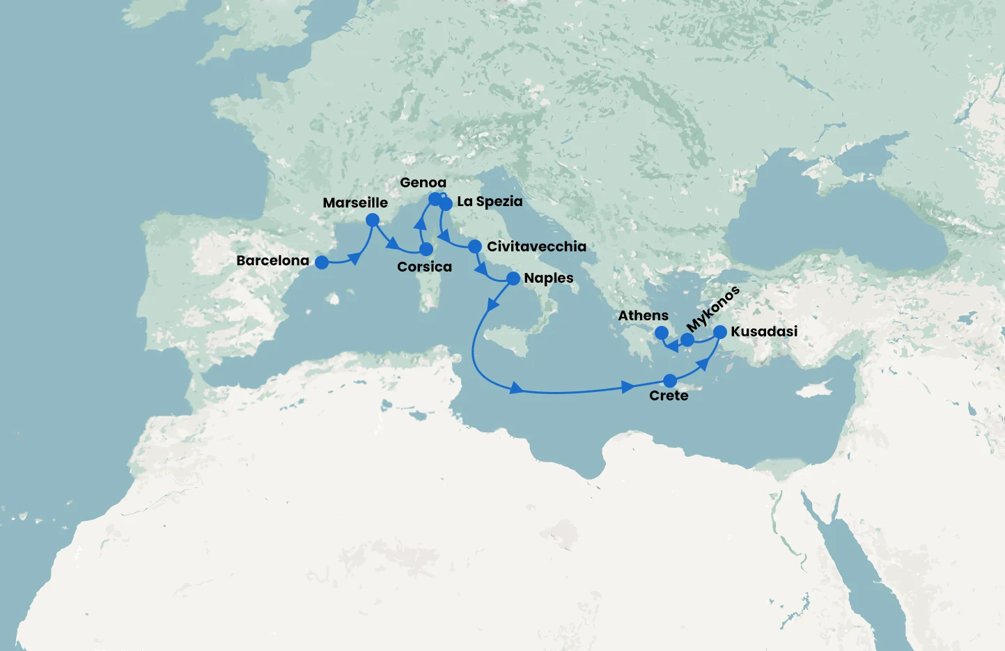 Med Explorer - Barcelona to Athens - with Sun Princess